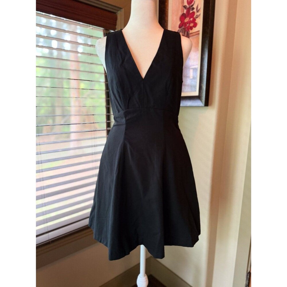 NWT A New Day Black V-Neck Fit & Flare Mini Dress Size 2